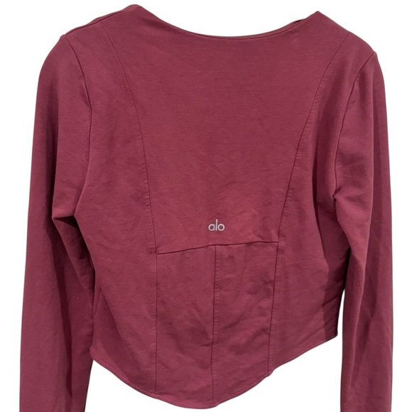 Alo Yoga Soft Sculpt Long Sleeve Comfy Athletic in Color Mars Clay Size L - Picture 7 of 10